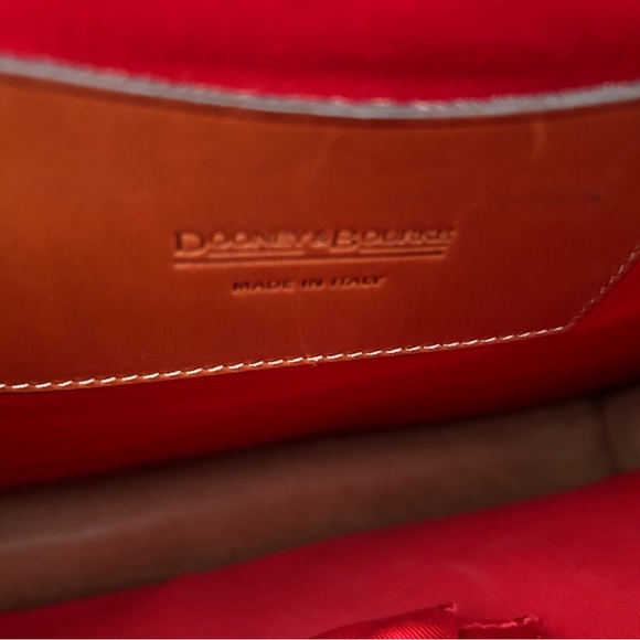 Dooney & Bourke Alto Gusset Brown Leather Briefcase with Gold Lock - Picture 9 of 11